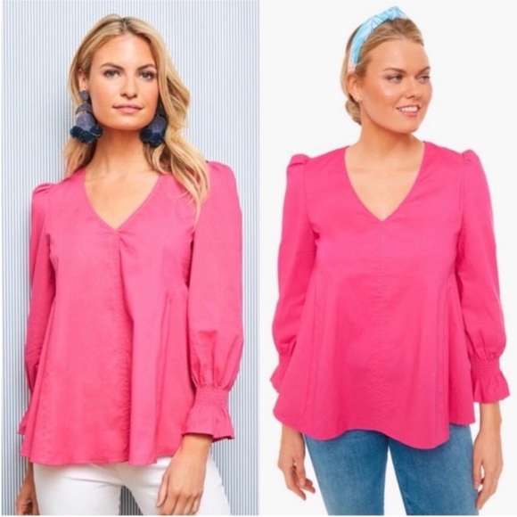 Tuckernuck Pomander Place Blouse Top Easton Pink Size Medium - Picture 3 of 11